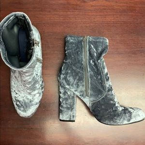 Crushed velvet sock booties!